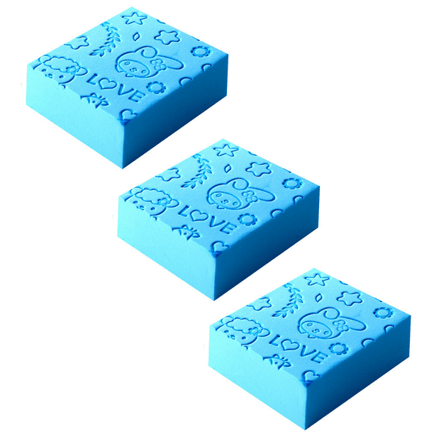 Bola de baño para niños MFZFUKR con esponja de barro 3PCS Estampado azul