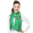 thumbnail image 2 of CBC Crown Women's Large Soft Feeling Christmas Cat Lover Novelty Fashion Scarf 25" x 75", 2 of 5