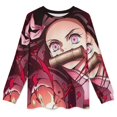 thumbnail image 3 of Demon Slayer Men's Lounge Pajamas Set 2-Piece Crew Neck Sleepwear Soft Long Sleeve Top & Pants for Sleep, Home & Vacation M, 3 of 8