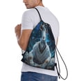 thumbnail image 4 of Yiaed Forest Meditating Goat Print Drawstring Bags Drawstring Backpack Bulk String Back Pack Gym Sport Bag-Medium, 4 of 5
