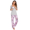 thumbnail image 3 of EKOUAER Women's Maternity Nursing Pajamas Set Breastfeeding Sleepwear Short Sleeve Top & Pants Pjs for Pregnant, 3 of 6