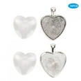 thumbnail image 3 of Domqga 60pcs Pendant Trays Heart Shaped Pendant Setting Cabochon Base Setting With Glass Cabochon,Cabochon Base Setting,Bezel Pendant Trays, 3 of 8