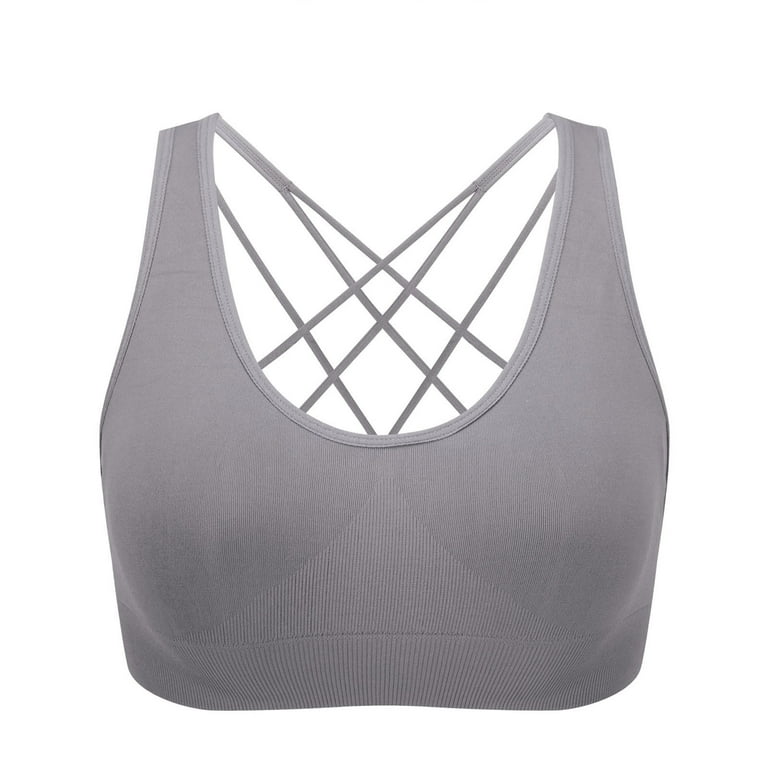 Sports Bras for Women Pack Silicone Soft Seamless Adjustable Wire Wireless  Push up Bra for Womens Gray M 