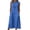 #520-Blue, variant on Women's Loose Fit Slip Dress Solid Color Sleeveless V-Neck Linen Feel Button Front Casual Maxi Dress Summer Pocket Detail Gift