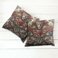 thumbnail image 6 of Ambesonne Leopard Throw Pillow Cover 2 Pack, Rich Rococo Style Roses, 20", Dark Coral Caramel and Blue, 6 of 7