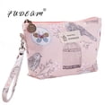 thumbnail image 2 of FUDEAM-Bolsa de cosméticos de poliéster con patrón de pájaro y flor rosa para mujer, bolsa de almacenamiento de artículos de tocador, bolsa de maquillaje impermeable, bolsa de lavado portátil Fivean unisex, 2 of 2