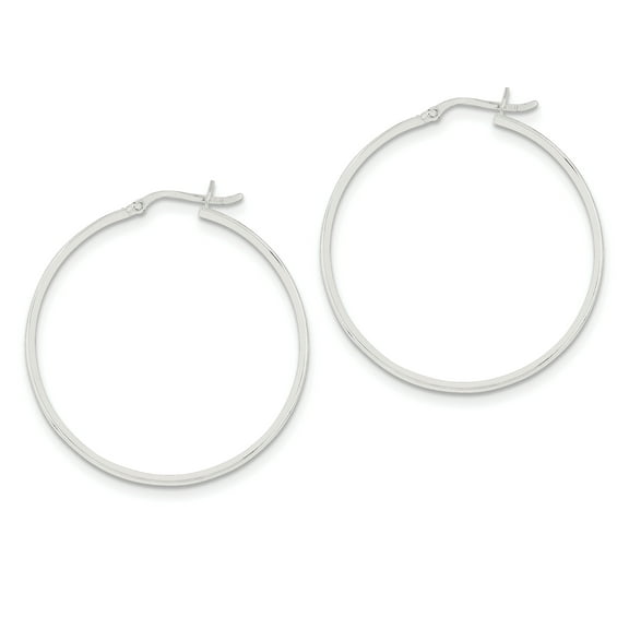 Primal Silver Sterling Silver 40mm Hoop Earrings