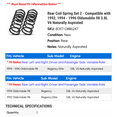 thumbnail image 2 of Rear Coil Spring Set 2 - Compatible with 1992, 1994 - 1996 Oldsmobile 98 3.8L V6 Naturally Aspirated - Autopart Premium, 2 of 2