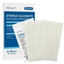 LotFancy Calcium Alginate Wound Dressing, 4" x 8", 5 Pack, Non-Stick Gauze Pads, Highly Absorbent