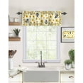 thumbnail image 2 of Valances for Kitchen Windows Summer Bee Honey Valance Curtains for Living Room, Sunflower Yellow Black Rod Pocket Window Valance Red Window Treatment for Bathroom Bedroom 54x18inch, Washable, 2 of 6