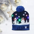 thumbnail image 4 of JUNTEX LED Christmas Hat Light Up Knitted Colorful Lights Snowman Ugly Hat Unisex Winter Sweater Beanie Cap New Year Holiday Party Decorations, 4 of 9