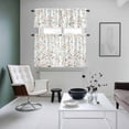 thumbnail image 4 of Colorful Botanical Kitchen Curtains Sets for Windows 24 Inch Length, Rainbow Color Leaves Spring Summer Rod Pocket Window Treatments Tier Curtains and Valances Set for Bedroom/Bathroom, 4 of 8