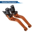 thumbnail image 6 of Unique Bargains Short Brake Clutch Levers for Aprilia SL1000 2000-2004 Adjustable Motorcycle Handlebar Brake Lever T6 6061 Aluminum Alloy Orange Handle Black End, 6 of 7