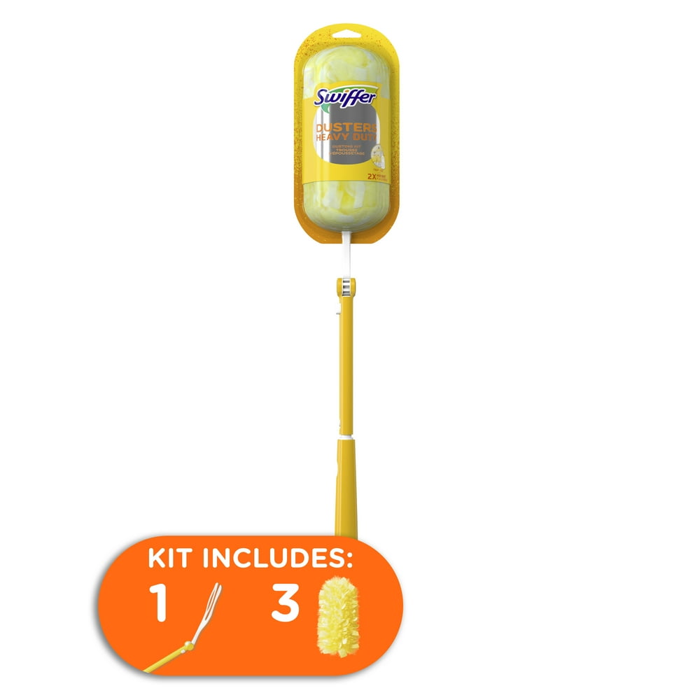 Swiffer Dusters Heavy Duty Extendable Handle Dusting Kit (1 Handle, 3