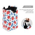 thumbnail image 3 of Yayeee Freestanding Laundry Hamper with Handle Collapsible Large Storage Basket for Clothes, Playful Strawberries, 3 of 7