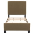 thumbnail image 4 of CorLiving Juniper Fabric Upholstered Adult Twin/Single Platform Bed Frame with Padded Headboard and Slats, No Box Spring Required, Clay Brown, 4 of 11
