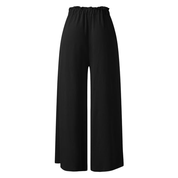 Vedolay Pants&nbsp;For&nbsp;Women&nbsp;Trendy Women's Cotton Pants Summer Elastic High Waist Leisure Pants with Pockets,Black XXL