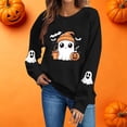 thumbnail image 2 of Tnhcen Women's Halloween Long Sleeve Crew Neck Sweatshirt Casual Pullover Japanese Fleece Top Plus Size XS-3XL Loose Fit Autumn Winter Fashion, 2 of 7