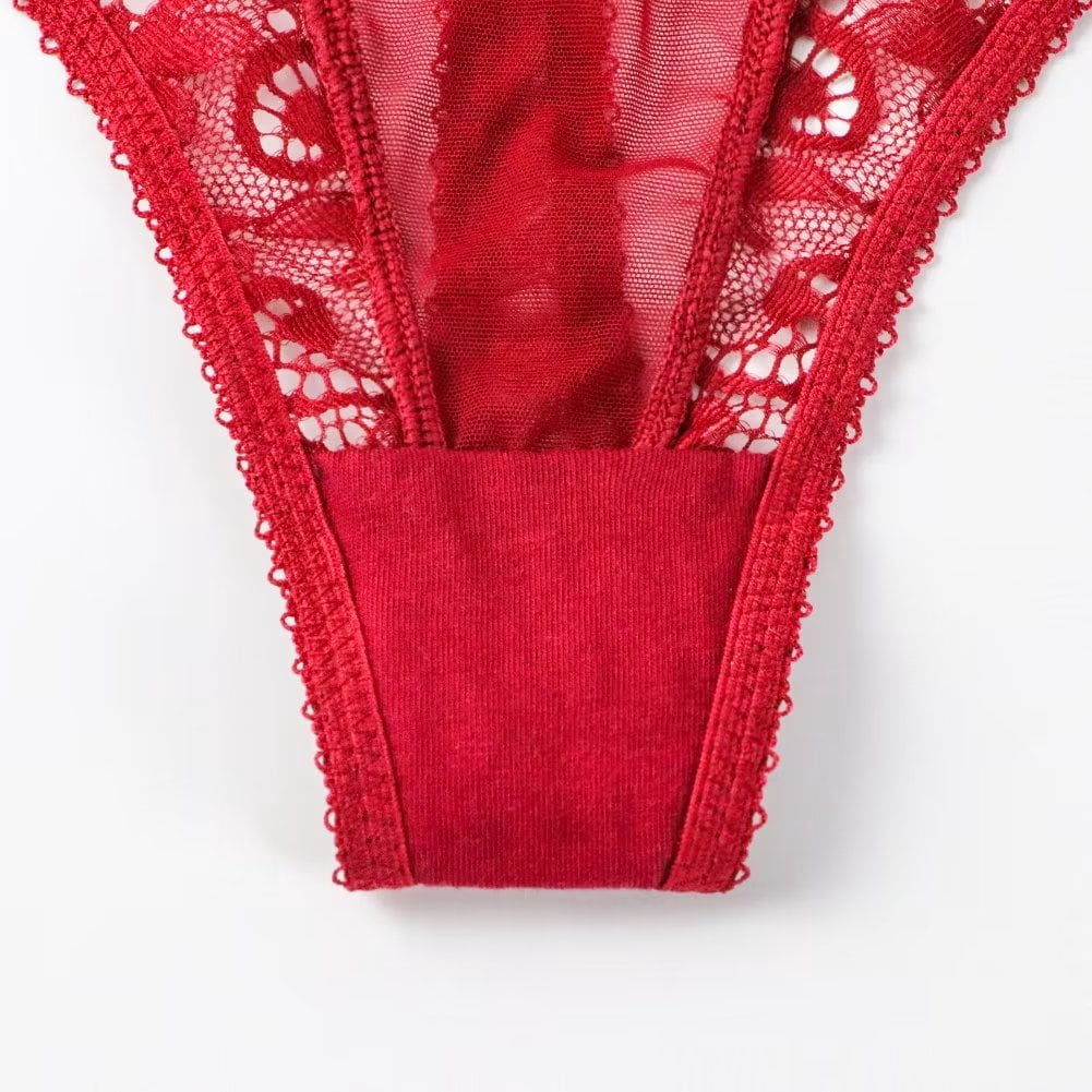 Women's Lace Bra and Panty Sets Lace Matching 4 Piece Lingerie Set