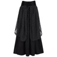 thumbnail image 2 of Luxalzxs Womens Medieval Renaissance Skirts Dark Retro Gothic Lace Splicing Skirt High Waisted Black Long Skirt Halloween Costumes, 2 of 5