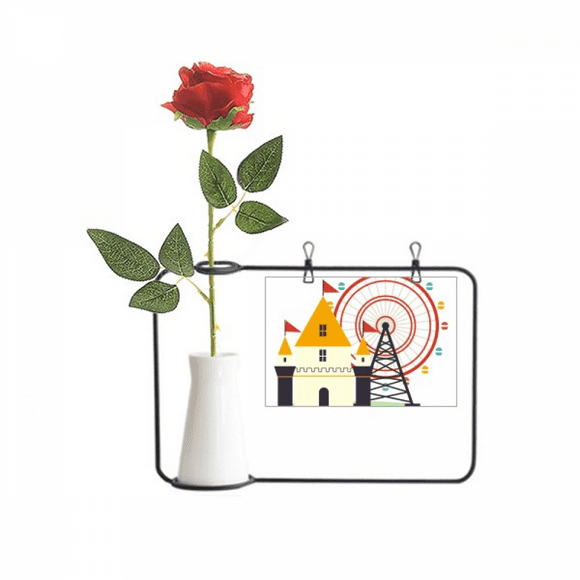 Visiting theme park in South Korea Artificial Rose Flower Hanging Vases Decoration Bottle
