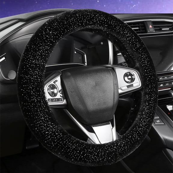 Tgbvmt Star Car Steering Wheel Cover, Winter Warm Non-Slip Handlebar Cover, Soft Mink-Like Velvet for Comfortable Grip, Fits Most Cars, Ideal for Long Drives and Winter Road Trips