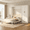 White, variant on Harper & Bright Designs Queen Size Murphy Bed with Storage Wardrobe and Drawers, Wooden Queen Cabinet Bed with Upholstered Headboard, Folding Wall Chest Bed for Guest Room, White