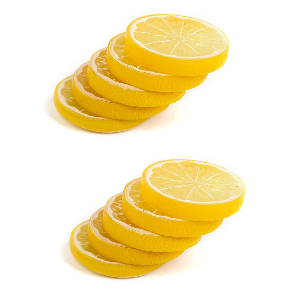 Moonvvin Foam Fake Lemon Slice Artificial Fruit 10pcs Green Simulation Lifelike Model for Home Party Outdoor Decor 