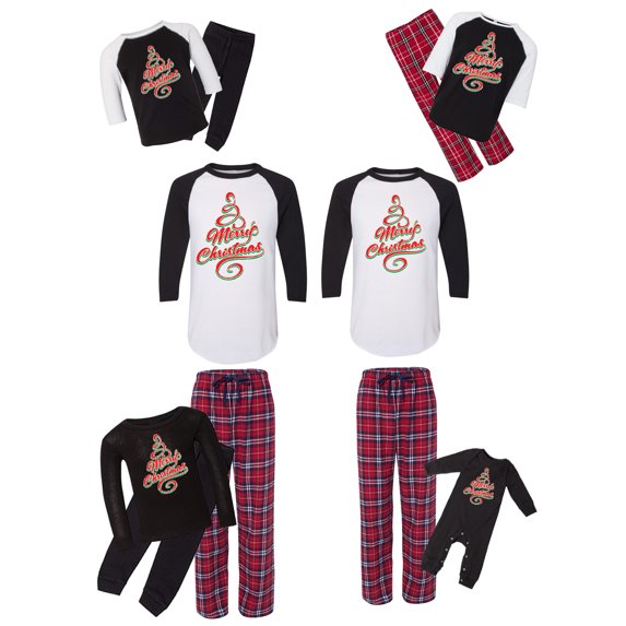 Awkward Styles Matching Christmas Pajamas Set Red Merry Christmas Family Sleepwear