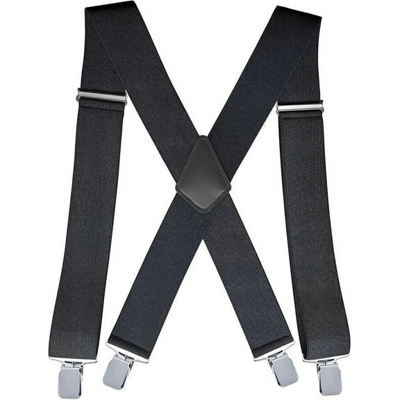 Siloon 2Inch Men's Heavy Duty Suspenders with Strong Clips Adjustable X-Back for Work Jeans
