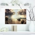 thumbnail image 1 of Rocky Seashore under Clouds Panorama - Impression sur Toile de Plage Moderne, 1 of 3