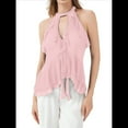 thumbnail image 2 of Camisola con Volantes y Cuello Halter para Mujer Rosa S, 2 of 7