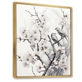 thumbnail image 2 of Designart "Bird Tree Monochrome Graphite " Animals Floater Framed Canvas Print, 2 of 7