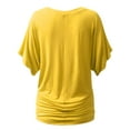 thumbnail image 3 of Doublju Womens Short Kimono Sleeve V Neck Dolman Drape Shirts With Plus Size, 3 of 4