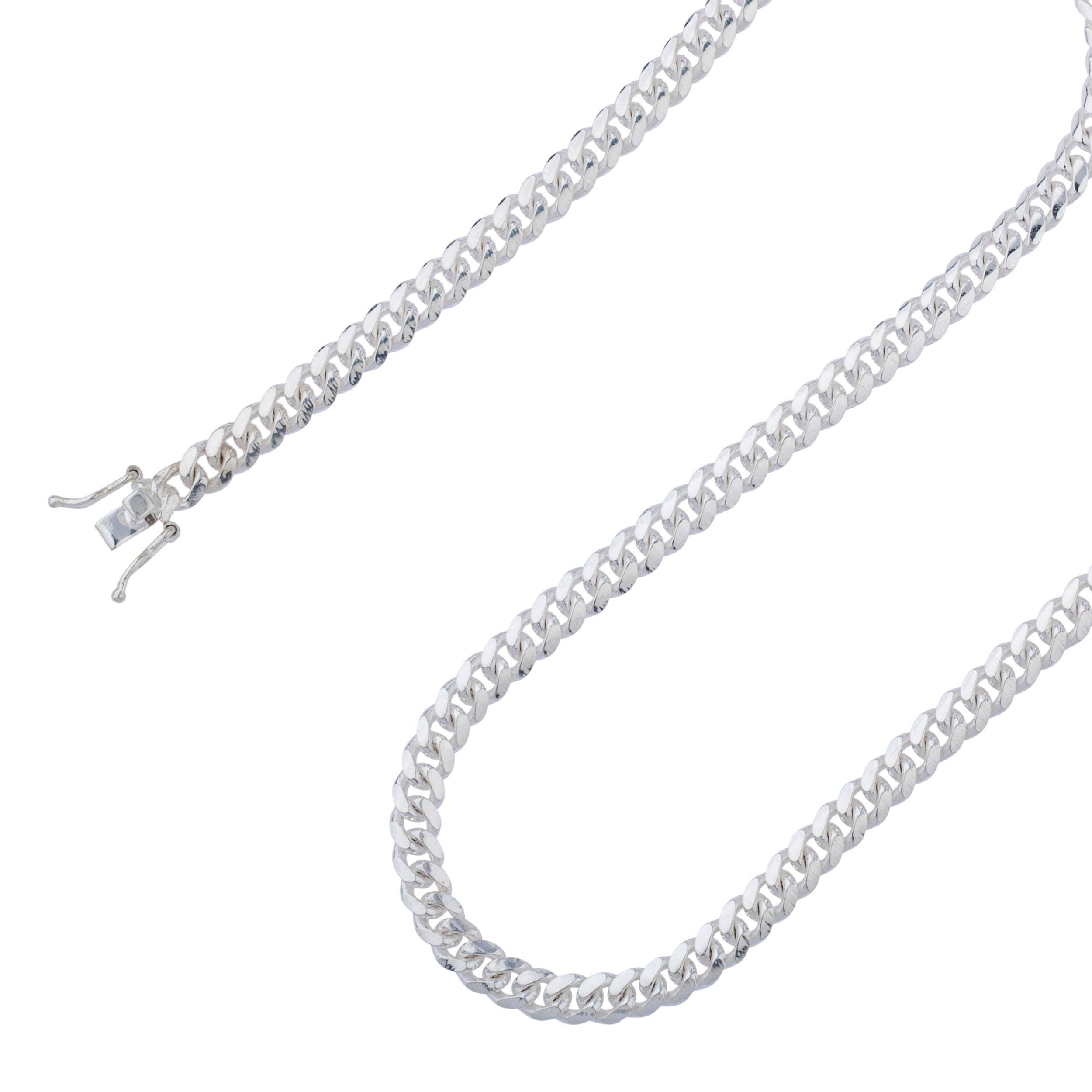 925 Sterling Silver, Miami Cuban Link Chain 4mm Necklace Hypoallergenic and Tarnish Resistant