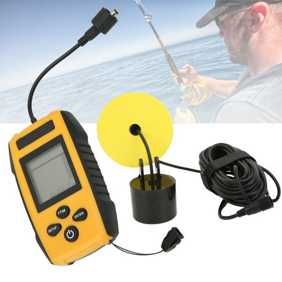Detector De Peces De Sonar, Buscador De Profundidad LCD De Alta Definición Sensible Con Cable De Alta Precisión Para Kayak Para Barco Para Pescar