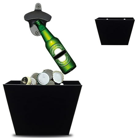 

Bottle Cap Holder， Catcher Stainless Durable Wall Mounted Box With Opener Beer Wine Bar