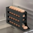 thumbnail image 4 of 4 Tiers Egg Holder for Fridge - Auto Rolling Fridge Egg Organizer, Space-Saving Egg Dispenser Tray, 30 Eggs Fridge Egg Rack Large Capacity Egg Dispenser for Refrigerator Kichen (White), 4 of 5