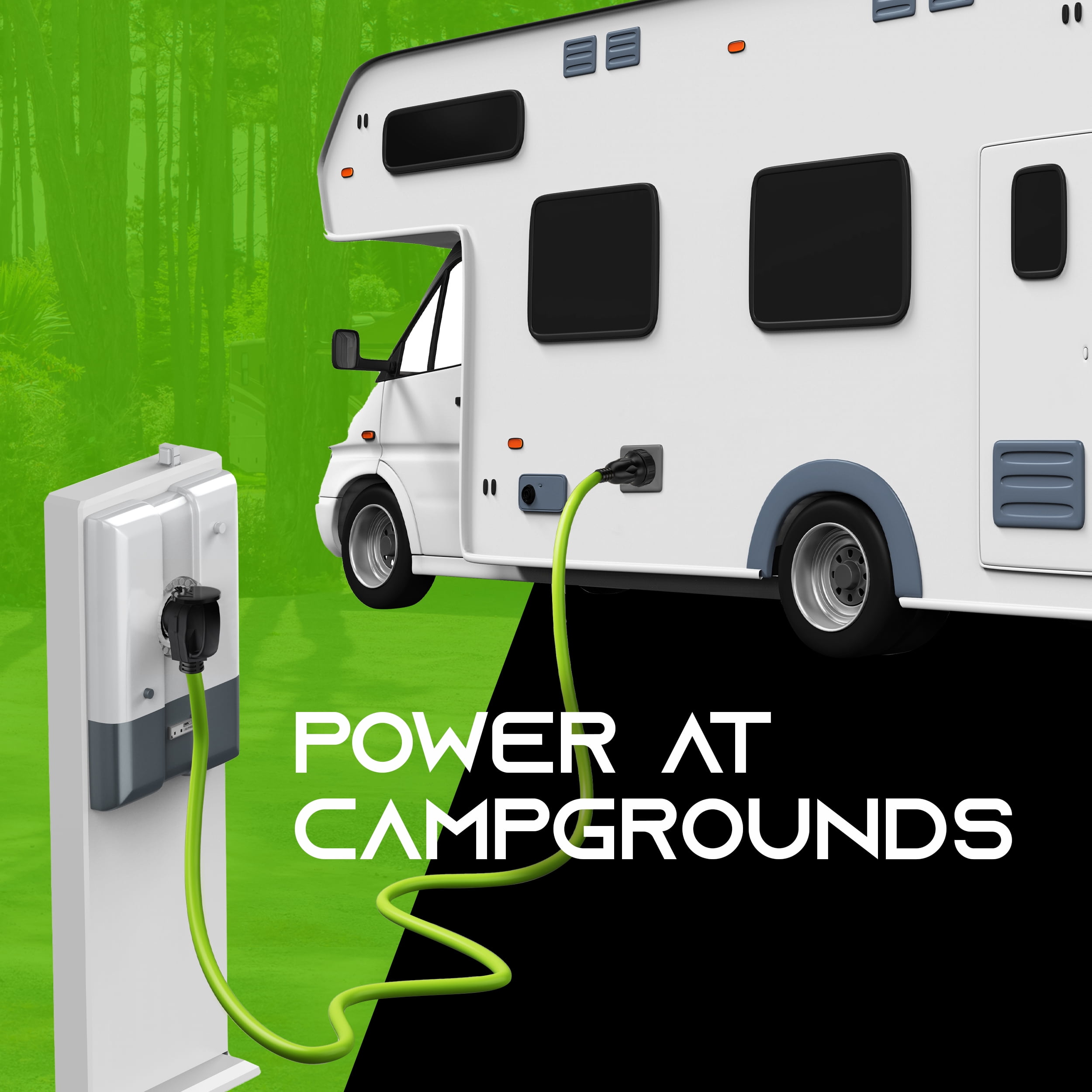 GearIT 20-Amp RV Power Extension Cord (50 Feet) 3-Prong NEMA TT-30P to L5-30R - Twist Locking Adapter, 125-Volt 10/3 STW 10AWG Gauge 3C, RV Trailer Campers, ETL Listed