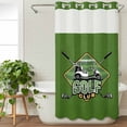 thumbnail image 3 of Golf Club Green No Hook Shower Curtain Waterproof, Bathroom Curtains with Snap in Liners and See Through Top Window, Abstract Vintage Golf Sports Hotel Style Bathtub Curtains Shower 54"Wx78"L, 3 of 8