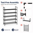 thumbnail image 7 of RLBOFLSOT 5-Tier Stackable Shoe Rack, 29.9" Metal Shoe Organizer for Closet, Entryway, Dorm, Garage, Black, 7 of 7