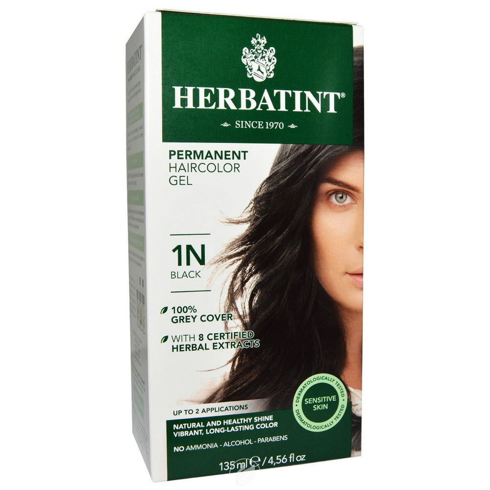 (2 Pack) Herbatint Natural Hair Color Herbatint Permanent Black (1N) 4
