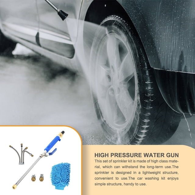 Car Washing Sprinkler Kit Water Nozzle Washing Sprinkler Machine Tool Vehicle Maintenance High Pressure Sprayer Set Cleaning Fitting Wash Component Blue
