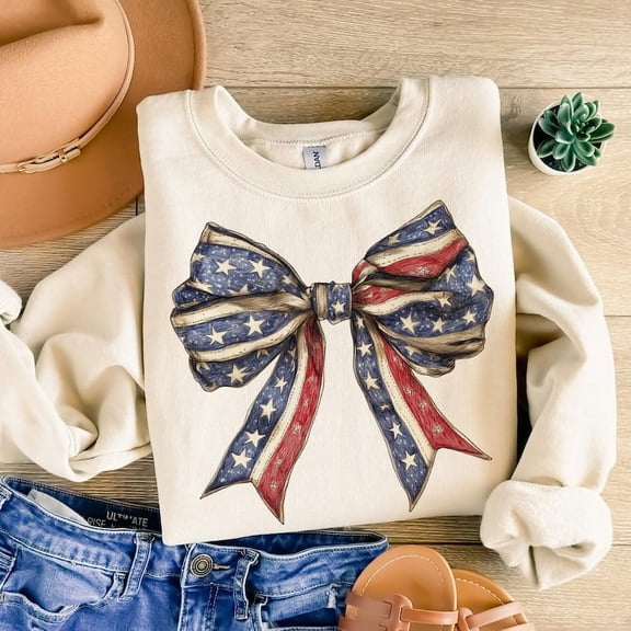 Jesus Loves America Sweatshirt, Coquette Girly American Girl Pullover, Retro 4th of July Memorial Day Shirt for Women BTO