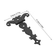 thumbnail image 6 of WEAVILUX 4Pcs Vintage Zinc Alloy Black Cabinet Hinges Decorative Hardware for Wooden Boxes, 6 of 7