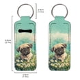 thumbnail image 2 of Yuyamidu Pug Chapstick Holder Keychain Daisy Chapstick Keychain Holder Pouch Reuseable Lip Gloss Accessories Novelty Lip Balm Holder Keep from Scratched and Dust, Green, 2 of 6