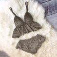 thumbnail image 2 of Babysbule Womens Pajamas Women V-Neck Velvet Stain Pajamas Bowknot Shorts Set, 2 of 3