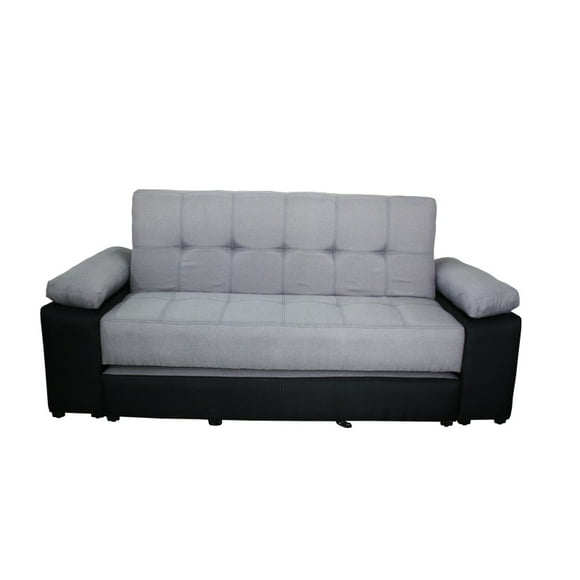 Sofá Cama Tu Espacio Muebles Karen Suede Gris Tacto piel