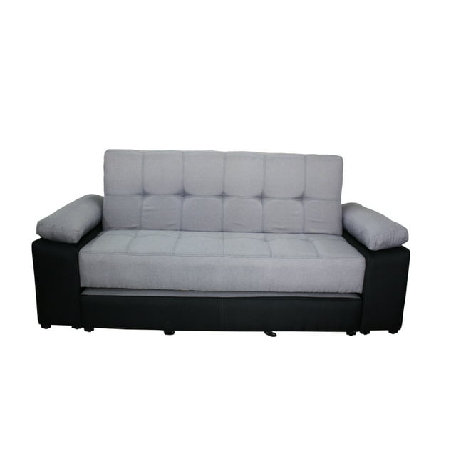 Sofá Cama Tu Espacio Muebles Karen Suede Gris Tacto piel