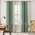 thumbnail image 4 of Dark Green Ombre Stripe Kitchen Curtains 84 Inch Length, Farmhouse Simple Striped Grommet Top Bedroom Living Room Curtains, Light Filtering Cafe Curtain Drapes 2 Panels Set 84''x84'', 4 of 9